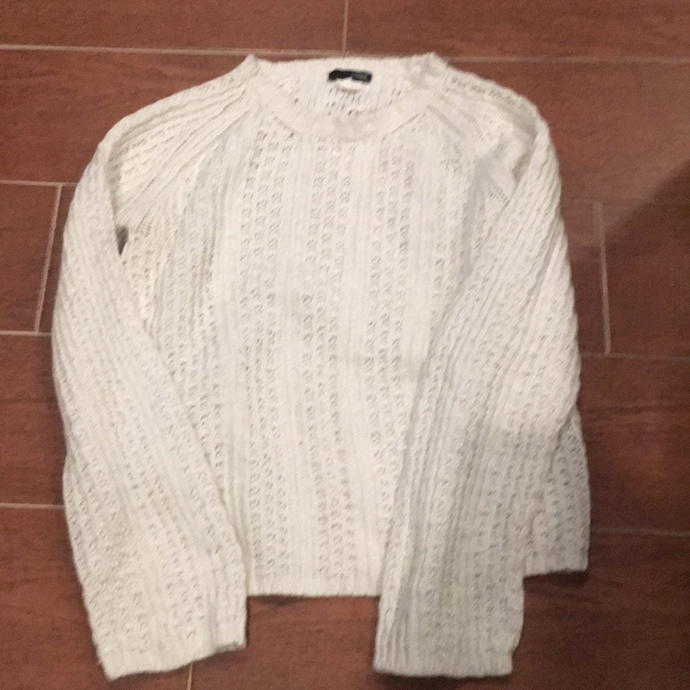 J.Crew white knitted long sleeved tee